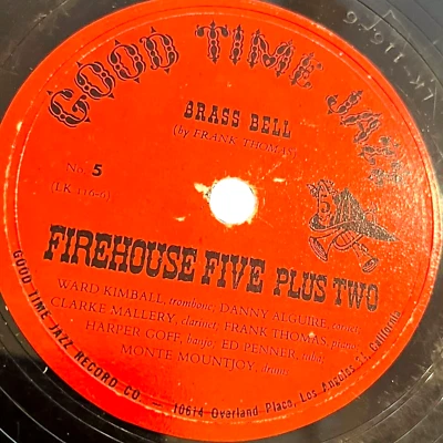FIREHOUSE FIVE - Everybody Loves My Baby / Brass Bell - Good Time Jazz Record Foto 1 de 4