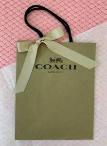 NUEVO Auténtico BOLSA DE REGALO de papel COACH 10x8" para tiendas + LOGO Impresión TISÚ Y CINTA - Imagen 1 de 10