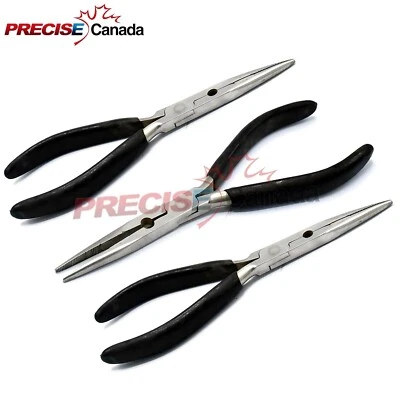 PRECISE CANADA 3 PCS 8" FISHERMAN PLIERS - FISHING PLIERS WITH CUTTER PVC GRIP-STAINLESS STEEL