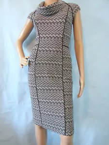 Vestido Vaina WHITE HOUSE BLACK MARKET TALLA 6 Blanco y Negro Geométrico Sin Mangas - Imagen 1 de 10