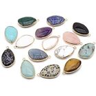 5 Pcs Natural Water Drop Healing Crystal Agate Stone Pendants for Jewelry Making