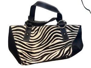 Fortuna Valentino double handle animal print shoulder bag leather size 7H X 13L - Picture 1 of 18