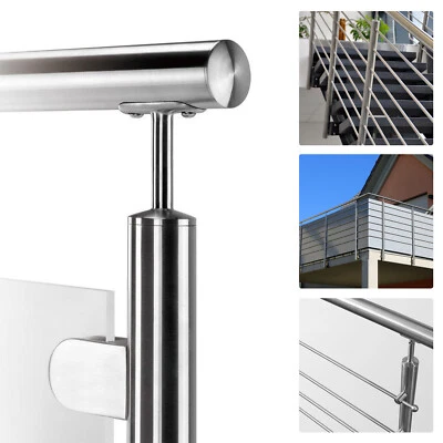 Handlaufträger Rohrstütze Rohrkappe Verbindungsstift Edelstahl Stabhalter Kugel - Bild 1 von 2