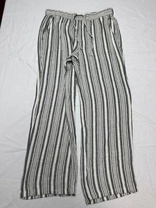 Old Navy Womens Pants Size Medium Linen Multicolor Striped Drawstring Waist - Picture 1 of 8