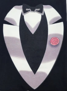 EXUC Tuxedo Print T Shirts Bowtie Formal Prom Wedding Bachelor Party Men's XL - Picture 1 of 14