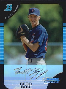 2005 Bowman Chrome Refractors Chicago Cubs Baseball Card #256 Bear Bay