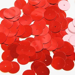 Lentelletes de costura metálicos rojos claros de lentejuelas redondas de 15 mm - Imagen 1 de 2