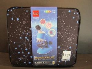 BCP 30 Pc STEM MICROSCOPE Set CARING CASE Up To 1200x Zoom SLIDES Petri Dish 6+ - Picture 1 of 6