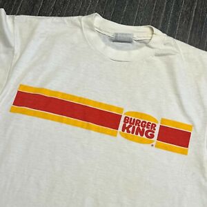 Burger King T Shirt Men Small Adult White Fast Food French Fries Vintage 90s USA