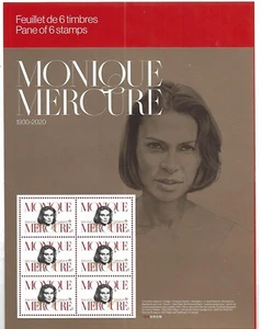 CANADA 2022 MONIQUE MERCURE PANNELLO DI 6 FRANCOBOLLI NON MONTATO NUOVO DI ZECCA - Foto 1 di 1