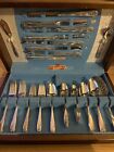 Vintage 1847 Rogers Bros Daffodil Silverware Flatware 52 Pieces In Wood Chest