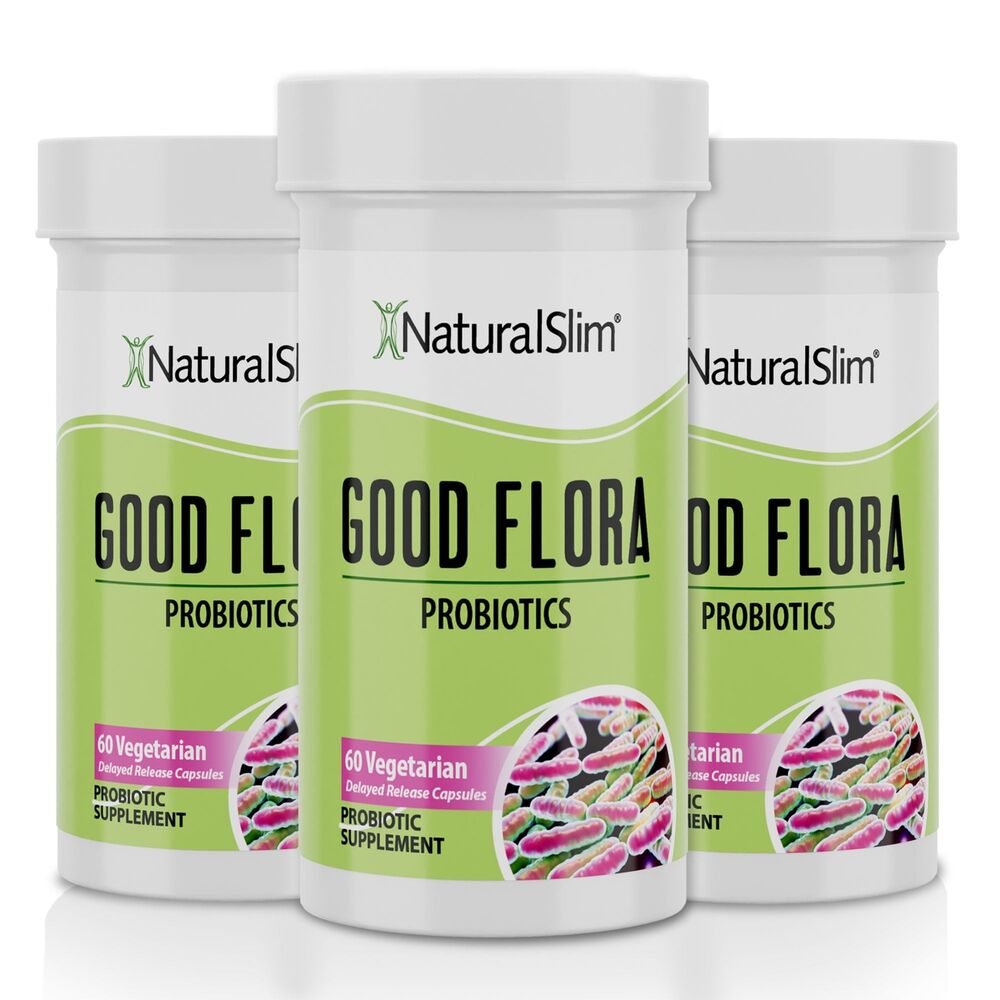 NaturalSlim Good Flora Daily Probiotic Capsules Digestive Health 3 Pack