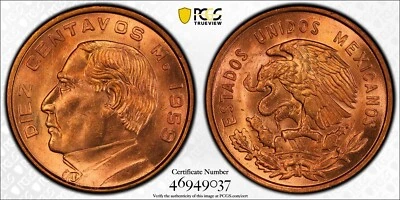 1959 Mo Mexico 10 Centavos PCGS MS64RD - Image 1 of 3