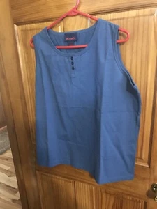 Denim & Co. Damen Tank Top Shirt blau ärmellos passt Gr. 1X Sommer  - Bild 1 von 2