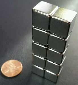 10 Neodymium 1/2" x 1/2" x 1/2" N52 Magnets Super Strong Rare Earth Blocks - Picture 1 of 7