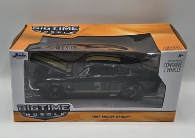 2015 Jada Toys Bigtime Muscle 1:24 Scale 1967 Shelby GT-500 Diecast Car Black - Image 1 of 4