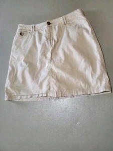 Croft & Barrow Größe 10 klassische Passform beige kurzer Skort Rock Taschen Taille 30" - Bild 1 von 16