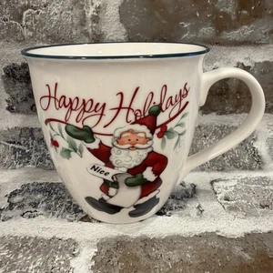 Pfaltzgraff winterberry Happy Holidays Coffee Mug With Santa Claus - Picture 1 of 8