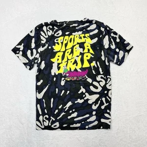 Nike Shirt Mens Small Black White AOP Tie Dye Print Trippy Groovy Retro - Picture 1 of 12
