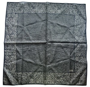 Vintage Designer Robinson Golluber Scarf Neutral Floral Square Silk Feel 80s 90s - Picture 1 of 5