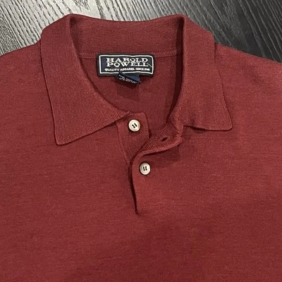 Свитер Harold Powell размер средний шелк хлопок красный пуловер рубашка-поло - Изображение 1 из 4