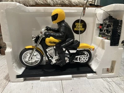 Tyco R/C Remote Control Yellow Harley Davidson Motorcycle Racer W/remote & Box! - Image 1 of 4