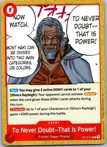 Non dubitare mai - Questo è potere!  Carte evento Legacy of the Master uscita OP12-01 - Foto 1 di 2