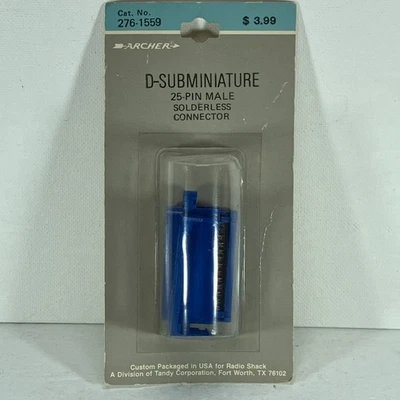 RadioShack Archer #276-1559 25 Pin Male D-Subminiature Solderless Connector - Image 1 of 4