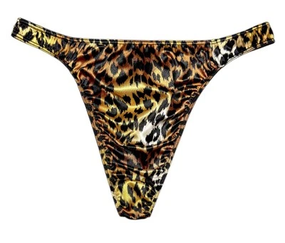 Tanga segunda piel satinado estampado leopardo L Foto 1 de 2