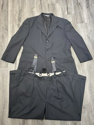 Traje Pronto Uomo Para Hombres 48R Lana 2 Piezas Blazer Chaqueta Pantalones 43 Gris Tirantes Foto 1 de 4