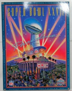 Programa Super Bowl XXVII 27 sin UPC Cowboys v Bills Troy Aikman MVP 83193 - Imagen 1 de 1