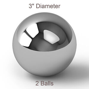Two 3" Inch G25 Precision Chromium Chrome Steel Bearing Balls AISI 52100