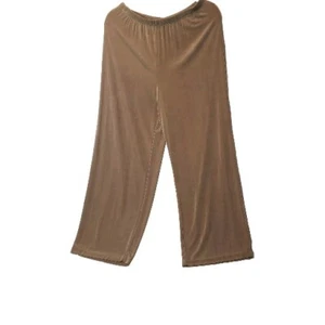Chicos Travelers Pull-On Stretch Hose Größe 2 Large kurz gold elastische Schrittlänge 26 - Bild 1 von 9