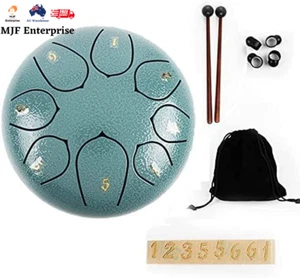 8 Notes Steel Tongue Drum 6 Inch Travel Bag and Mallets,Tank Drum Chakra Drum,Pe - Picture 1 of 12
