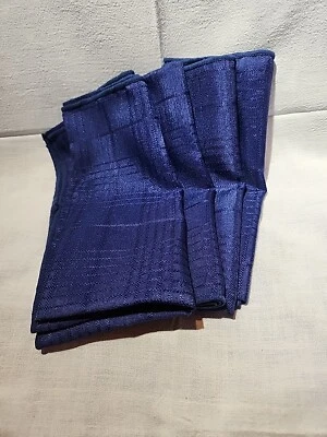 POLYESTER DINNER NAPKINS - SET OF 4 - 17" X 17" - NAVY - Taiwan - Image 1 of 2