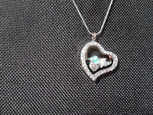 925 Sterling Silver Necklace With Open n Close Heart Pendant Women.. - Picture 1 of 4