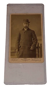 Antique Photograph Cabinet Card Victorian 1800s TURNER KILLICK London B&W Man - Picture 1 of 2