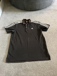 Adidas essentials Polo top Shirt Medium Black Men's - Picture 1 of 6