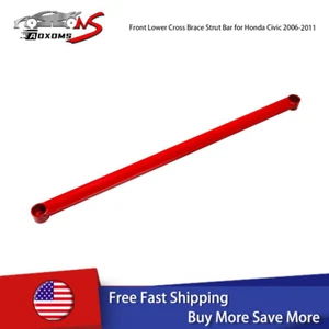 Red Front Lower Cross Brace Strut Bar For Honda Civic 2006-2011 FG1 FG2 FA1 FA5 - Picture 1 of 8