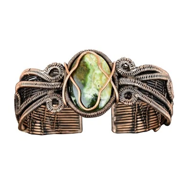 Brazalete Brazalete Hermana Piedra Calcedonia Cromo Australiano Cobre Oferta Día de la Madre Foto 1 de 4