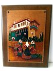 Vintage Aethra Handmade Copper Art Picture Wood Pad Wall Hanging