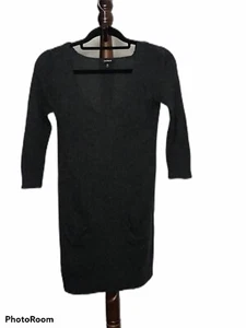 Express Women's XS Gray V Neck 3/4 Sleeve Sweater Dress with Pockets NWOT - Picture 1 of 9