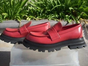 Alexander McQueen WANDER Loafers Mocassins Welsh Red Women Pk Size 37C or 38C - Picture 1 of 21