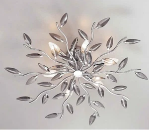 CRYSTALLIVS DECKENLEUCHTE AUS METALL CHROM UND RAUCHKRISTALLEN ODER TRANSPARENT 6 LEUCHTEN - Bild 1 von 3