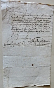1617  Lettre  du marechal gilles de Souvré  il promet d'assister 2 soldats - Picture 1 of 3