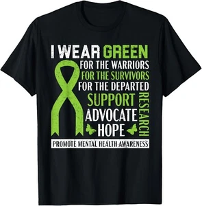 I Wear Green For Mental Health Awareness Fight The Stigma Gift Unisex T-Shirt - Picture 1 of 4
