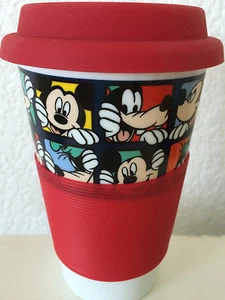 Disney Mickey Grid Colorful Ceramic Travel Mug with Silicone Lid, 12-Ounce - Picture 1 of 2