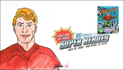 Scott 4084r 39 Cents Aquaman Melissa Fox Hand Painted FDC 3 Of 3 - Image 1 of 2