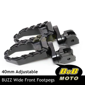 BLACK Front Foot Pegs 40mm Extension BUZZ For Yamaha SCR950 17-19 18 - Picture 1 of 7