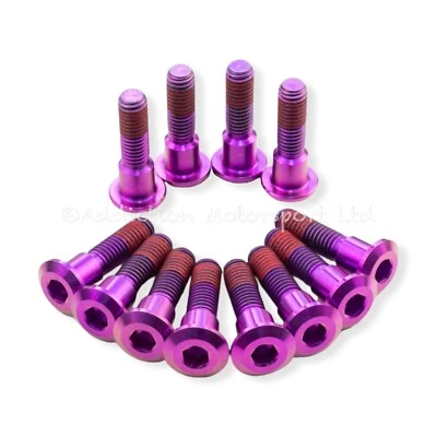 12x Triumph Daytona 900 1200 Super3 Purple Titanium Front Disc Bolts Threadlock - Image 1 of 3